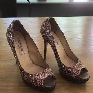 Authentic Jimmy Choo Multi-color Platform Heels